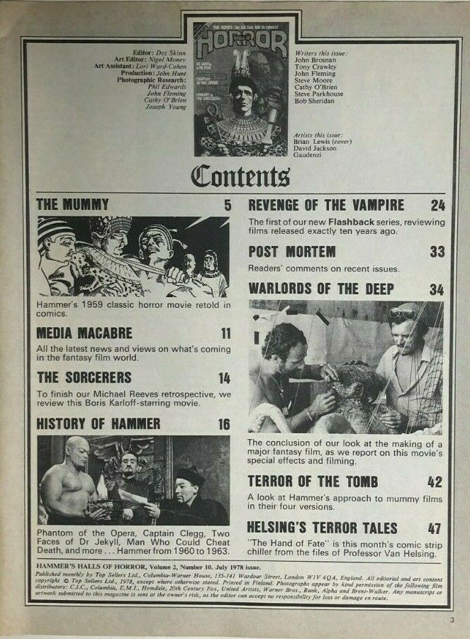 HALLS OF HORROR 22 (1978) British Hammer Films illustrated horror magazine Magazines