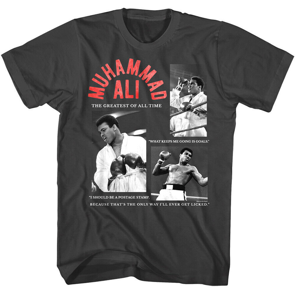 Muhammad Ali Quotes Collage Men's T Shirt Postage Stamp Boxing Champion