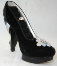 Ring Holder Stiletto Shoe Replica Sexy Black Velvet Jewelry Woman Fashion Gift