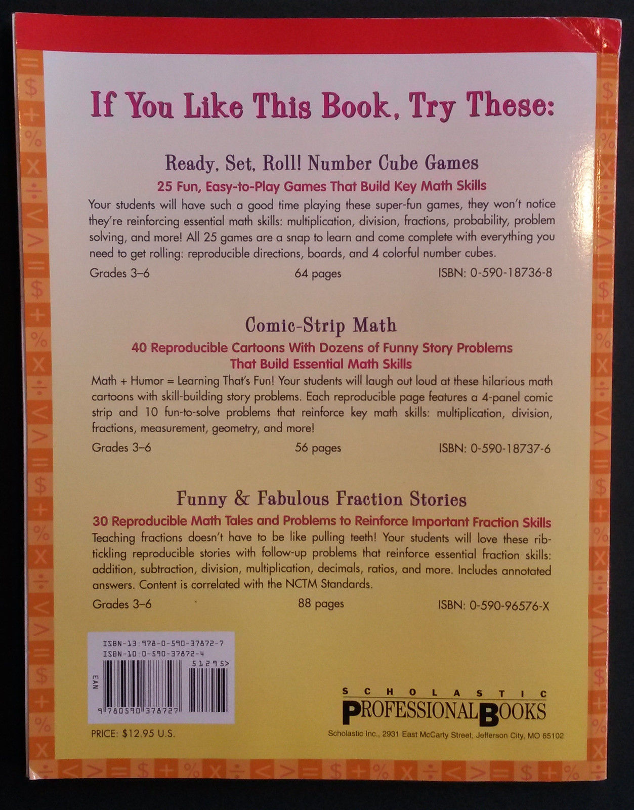 Scholastic MATH ACTIVITY BOOKS Set of 2 - Math Art & Math Board Games