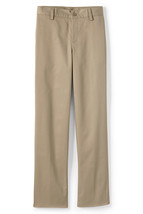 Lands End Uniform Young Men, 30x30 Stain Resistant Plain Front Chino Pant, Khaki - $16.99