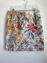 Talbots Womens 12 Floral Pencil Skirt Cotton Stretch Tropical - $14.84