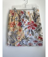 Talbots Womens 12 Floral Pencil Skirt Cotton Stretch Tropical - $14.84