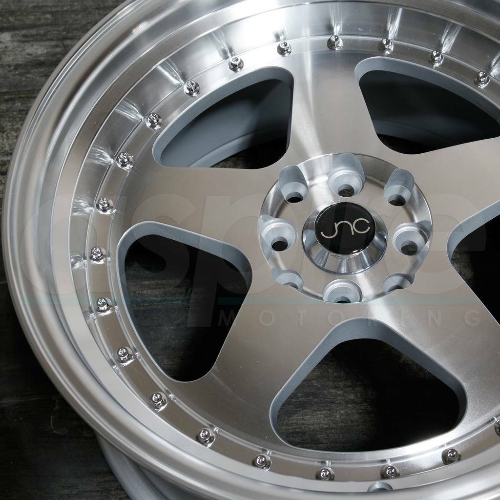 16x9 JNC 010 JNC010 4x100/4x114.3 15 Silver Machine Face Wheel New Set ...