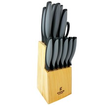 Gibson Home Adderbury 14-Piece Stainless Steel Knife Set With Wooden Block - $29.69