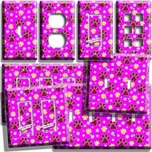 CATS PAWS HOT PINK PATTERN LIGHT SWITCH OUTLET WALL PLATE HD PET SHOP RO... - $10.99+