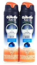 2 Ct Gillette Fusion Proglide 6 Oz Sensitive 2in1 Ocean Breeze Shave Gel
