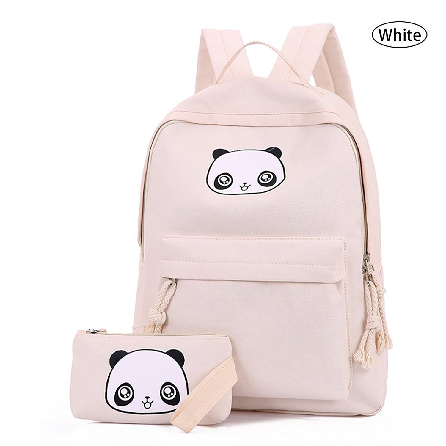 Cute Panda Backpack Lightweight Casual Canvas School Backpacks for Teen ...