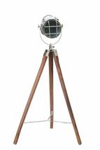 NauticalMart Studio Searchlight Tripod Floor Lamp With Teak Wood Stand image 2