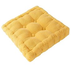 Thicken Soft Cushion Tatami Floor Cushion Office/Car Square Pillow-Yellow - $22.29