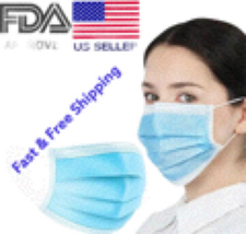 50 Pcs 3-Ply Blue Face Mask Earloop Surgical Industrial Authorized SELLER- Fda - $44.96