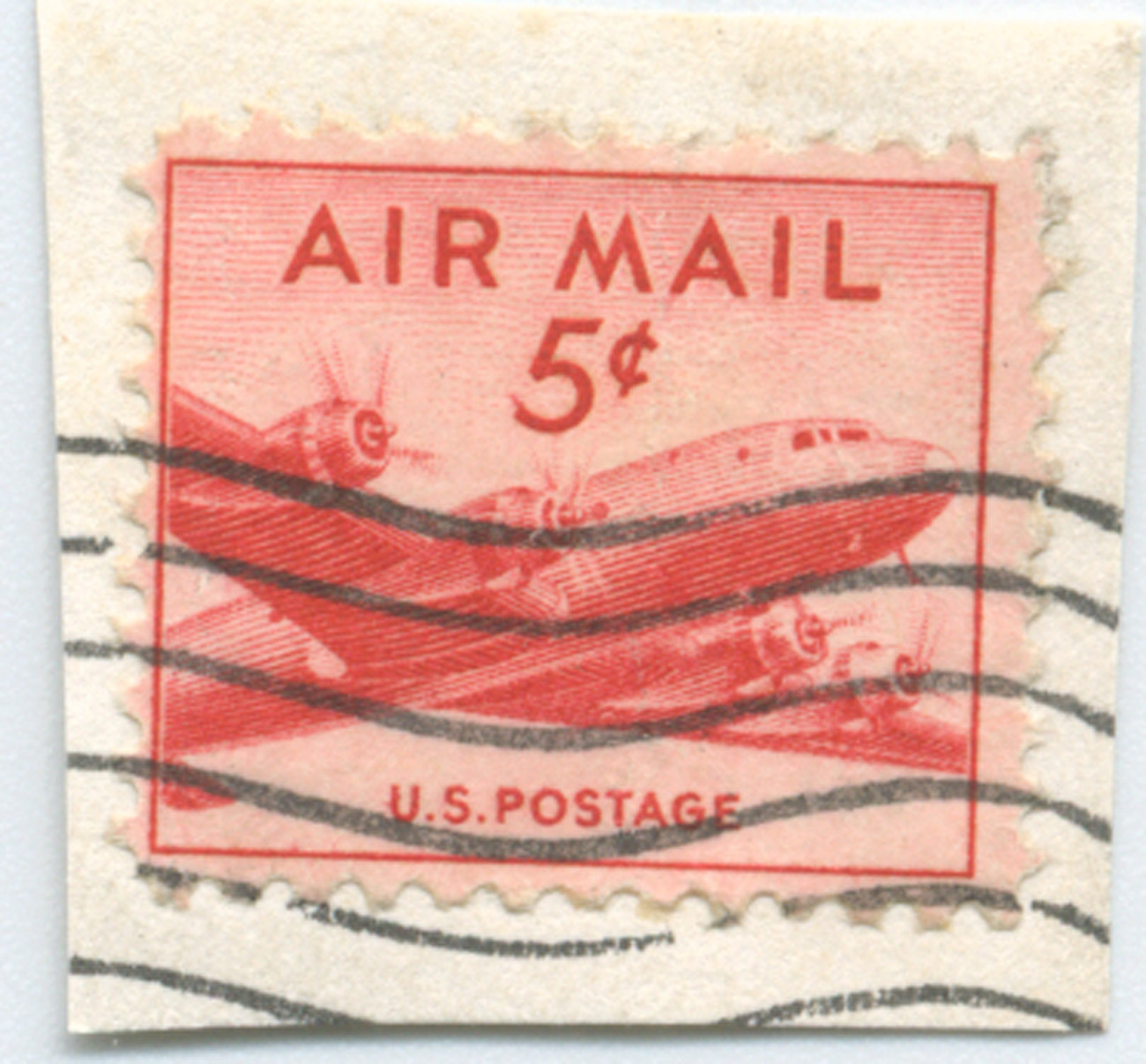 airmail 5 cent plane stamp value