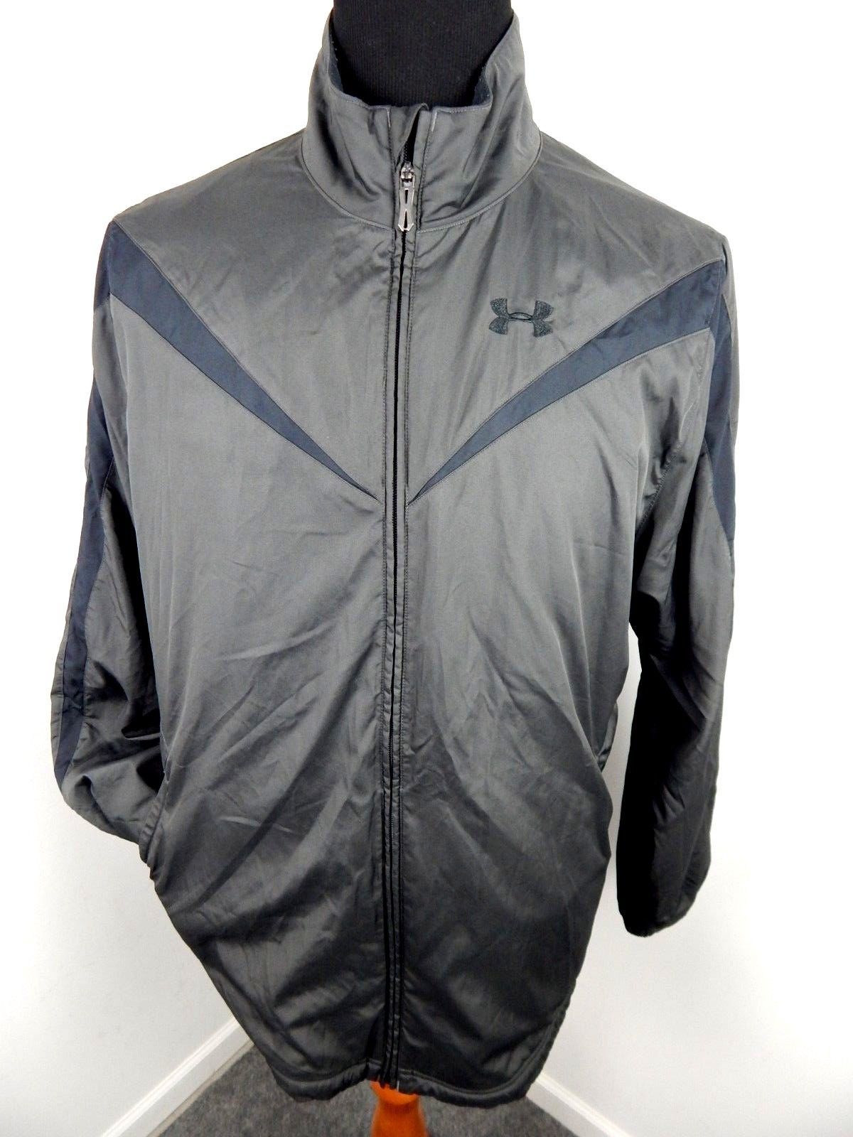 Under Armour Mens Dark Gray Light Jacket Wind and Rain Resistant Size