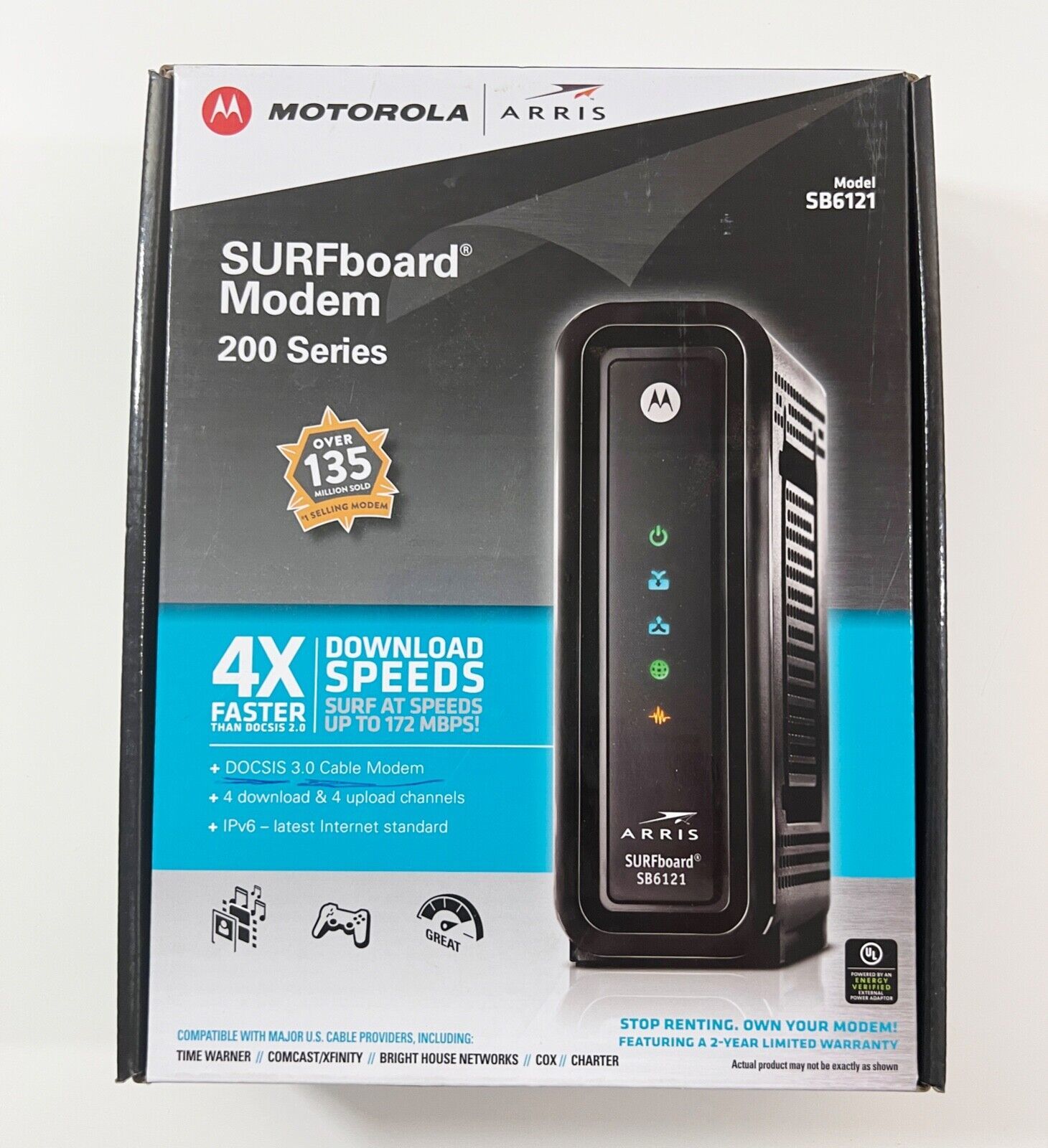 Motorola SURFboard Modem SB6121 200 Series Black TESTED / WORKS Modems