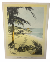 Furness Line Queen of Bermuda Lunch Menu May 1 1949 Beach Scene - $13.99