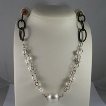.925 SILVER RHODIUM NECKLACE WITH FRESHWATER WHITE PEARLS AND SYNTHETIC PEARLS image 1