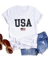 USA Flag Tee Shirt for Women 4th of July Memorial Day Gift T Shirt Casua... - $37.72