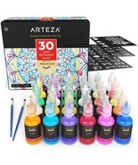 Arteza 3D Permanent Fabric Paint, Set of 30 Individual Neon - $41.06