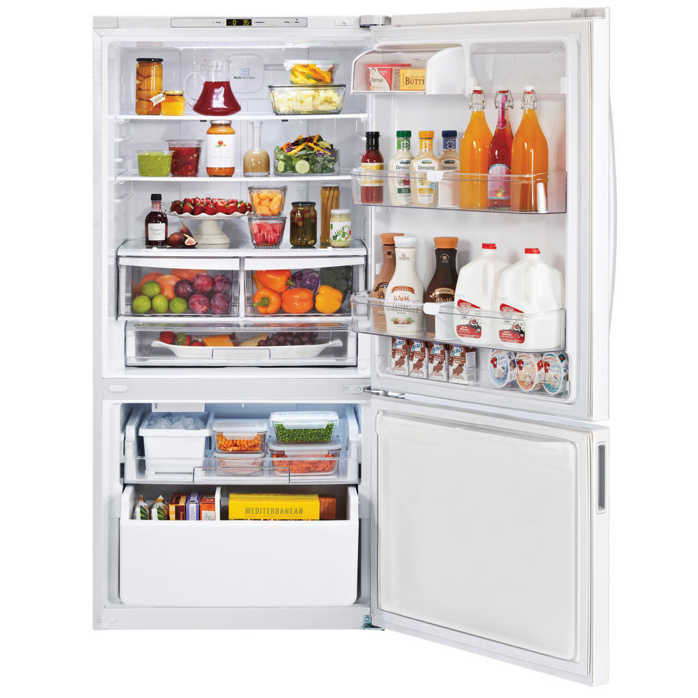 LG LBC24360SW 33 Inch Bottom-Freezer Refrigerator Smooth White - Refrigerators