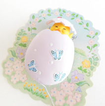 Vintage Easter Spring Hallmark Shirt Pin Pull the String Chicken Pops Out of Egg - $12.95