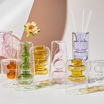 Nordic Creative Colored Glass Vase Ornament Creative Transparent Home De... - $29.99