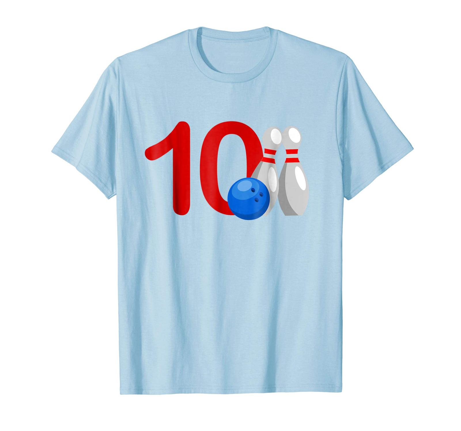 Funny Tee - Happy 10th Bowling Birthday 10 Years Old Kids Cute T-Shirt ...