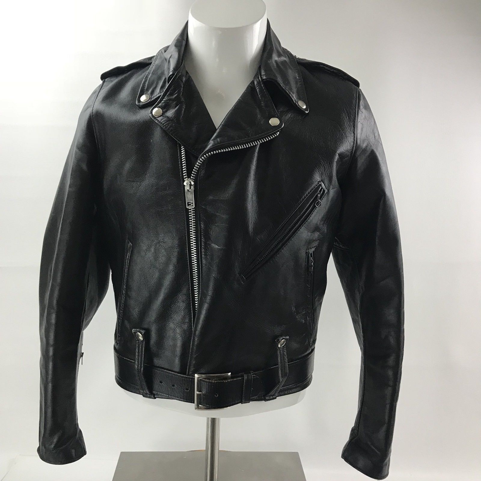 Vintage AMF Harley Davidson Black Leather Biker Motorcycle 