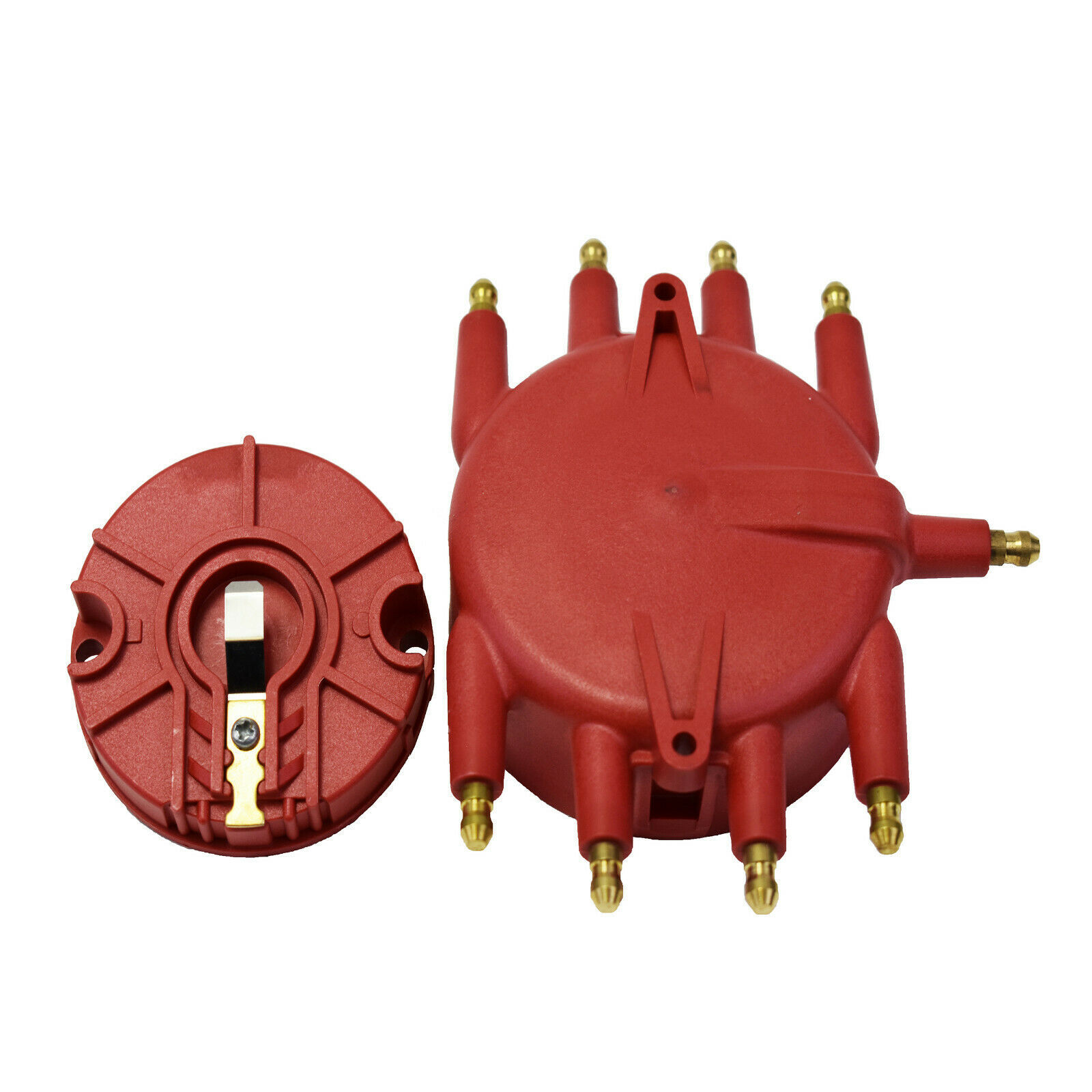 Low Profile Crab Style Replacement Distributor & Rotor Cap Male Red MSD