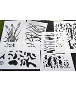 5Pack! Airbrush Camouflage Stencils Camo Duracoat 14&quot; Wheat, Tree Bark, ... - $18.99