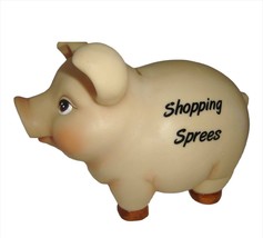 Money Piggy Bank Pig Shopping Sprees Savings Durable Polyresin 10" Long Kids