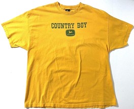 John Deere Country Boy Men&#39;s Yellow Short Sleeve T-Shirt - Size 2XL - $9.99