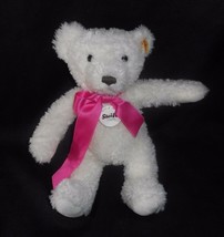 10 &quot;steiff 673566 teddy bear white with pink bow/teddybar animal toy - $45.45