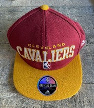 Adidas Cleveland Cavaliers Snap Back Hat Cap Official NBA Draft Red Yellow - $12.58