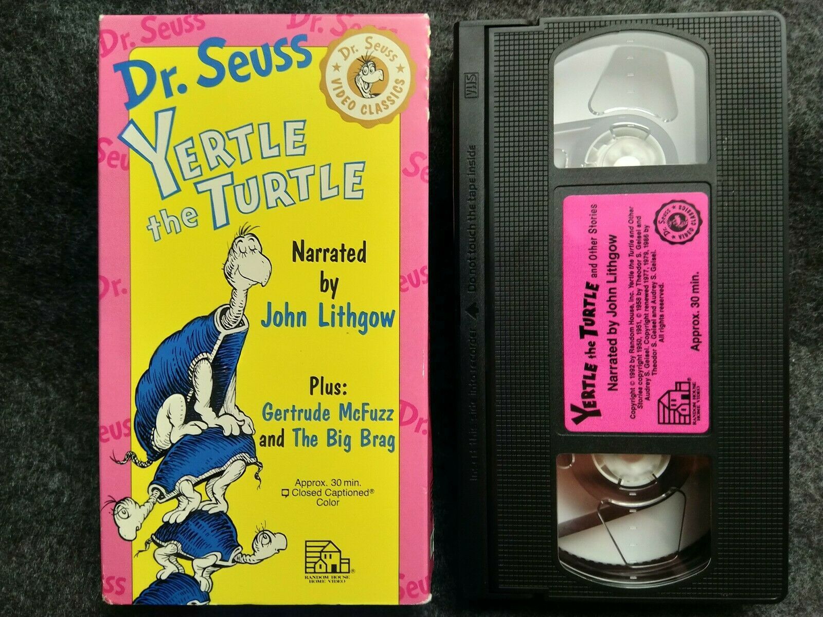 Vhs Dr Seuss Yertle The Turtle Gertrude Mcfuzz Big Brag Lithgow Vhs