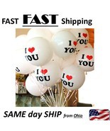 20 PACK White I LOVE YOU Latex Balloons Birthday Party Wedding Anniversa... - £7.91 GBP