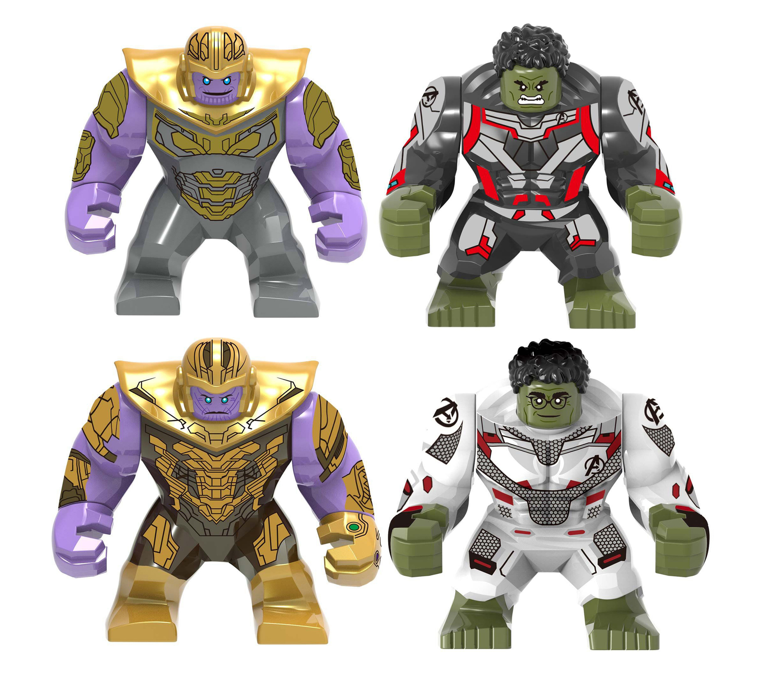 Hulk and Thanos with 2 Patterns Minifigure Building Blocks for boys and girls