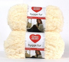 2 Count Red Heart 7 Oz Hygge Fur Cotton Tail 5 Bulky 100% Nylon Yarn - $35.99