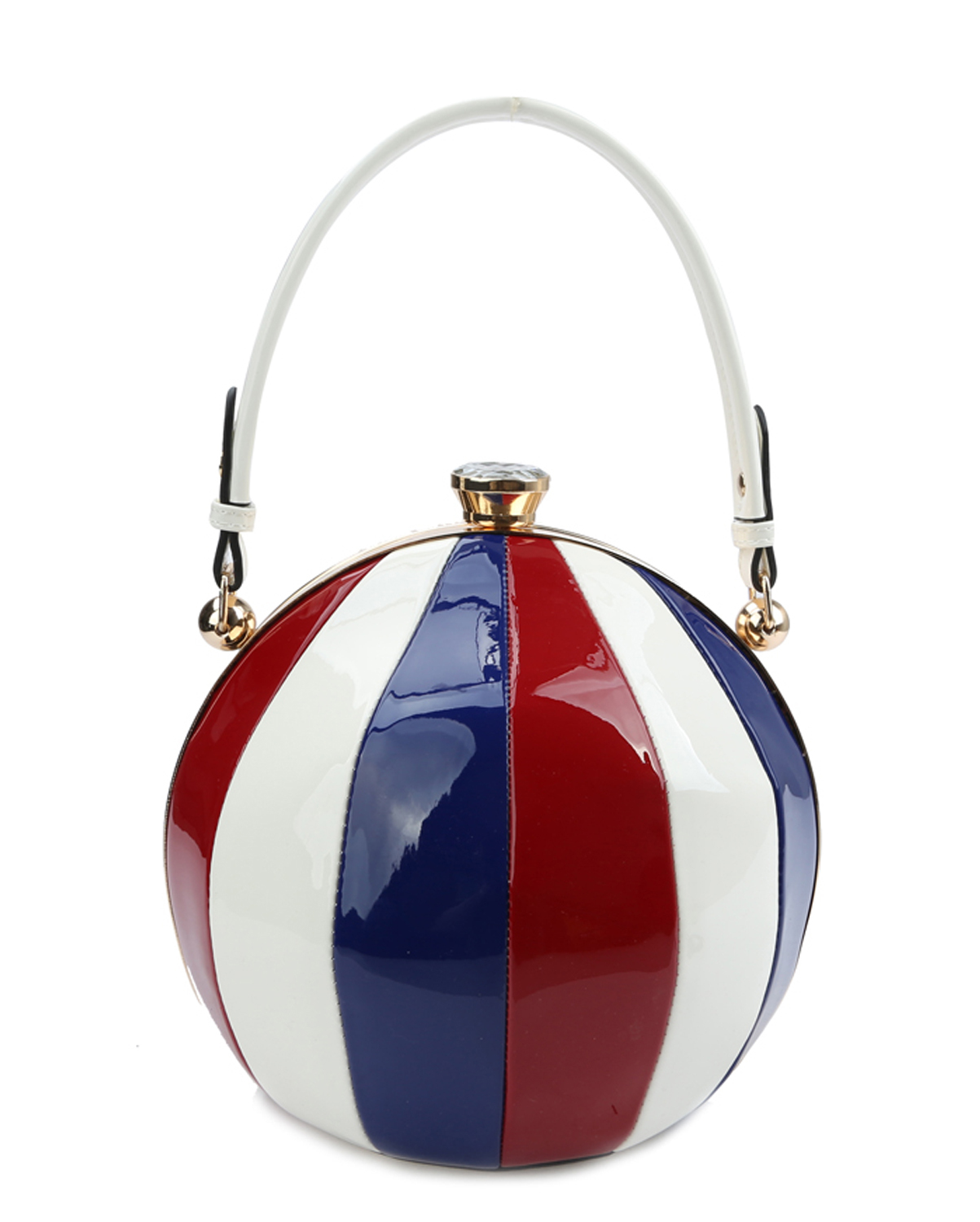 Round Sphere Handbag Beach Ball Purse Patriotic 4th of July Red White Blue Bag - Handbags & Purses
