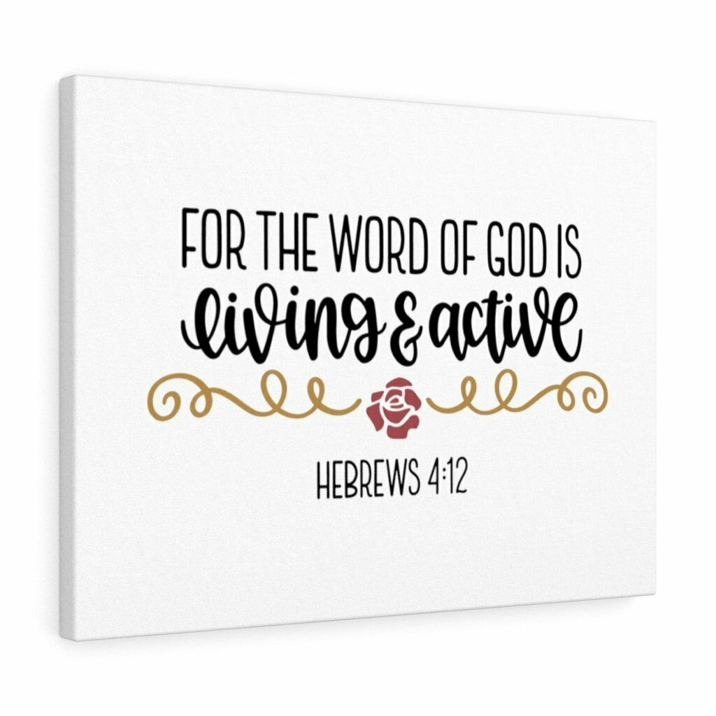 Scripture Canvas Living & Active Hebrews 4:12 Christian Wall Art Bible Verse Pri