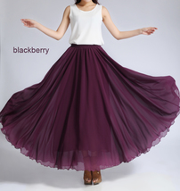 CHIFFON MAXI Skirt Sage-Green Long Silk Chiffon Bridesmaid Maxi Skirt Plus image 7