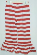 Blanks Boutique Girls Red White Stripe Ruffle Pants Size 2T image 2