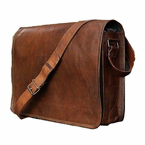 15 inch Real Leather Vintage Messenger Bag - Bags & Backpacks