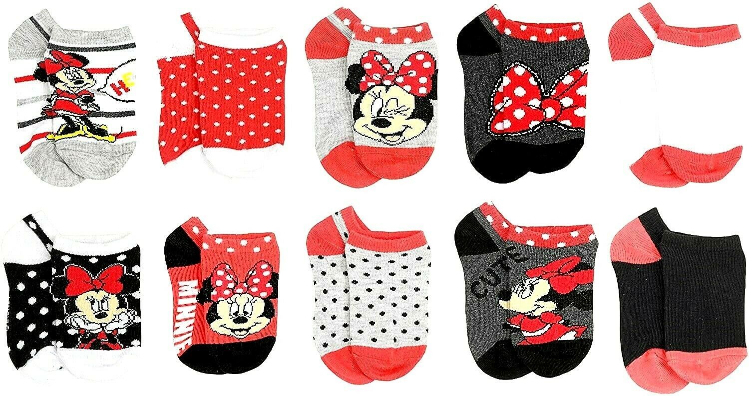 Minnie Mouse Disney Júnior Calcetines Bajos Valor 10-Pack Edad 2-4 (Zapato 7-10)