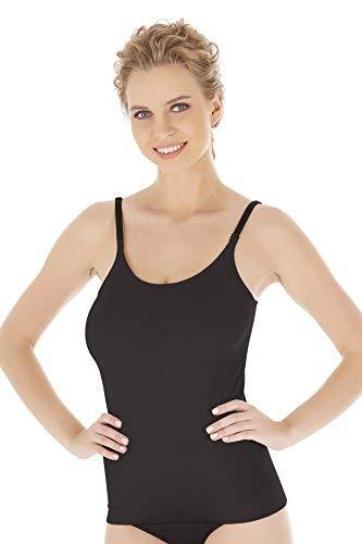 Seamless Bamboo Camisole Undershirt Tank Top With Adjustable Straps (US Medium - - Fashion