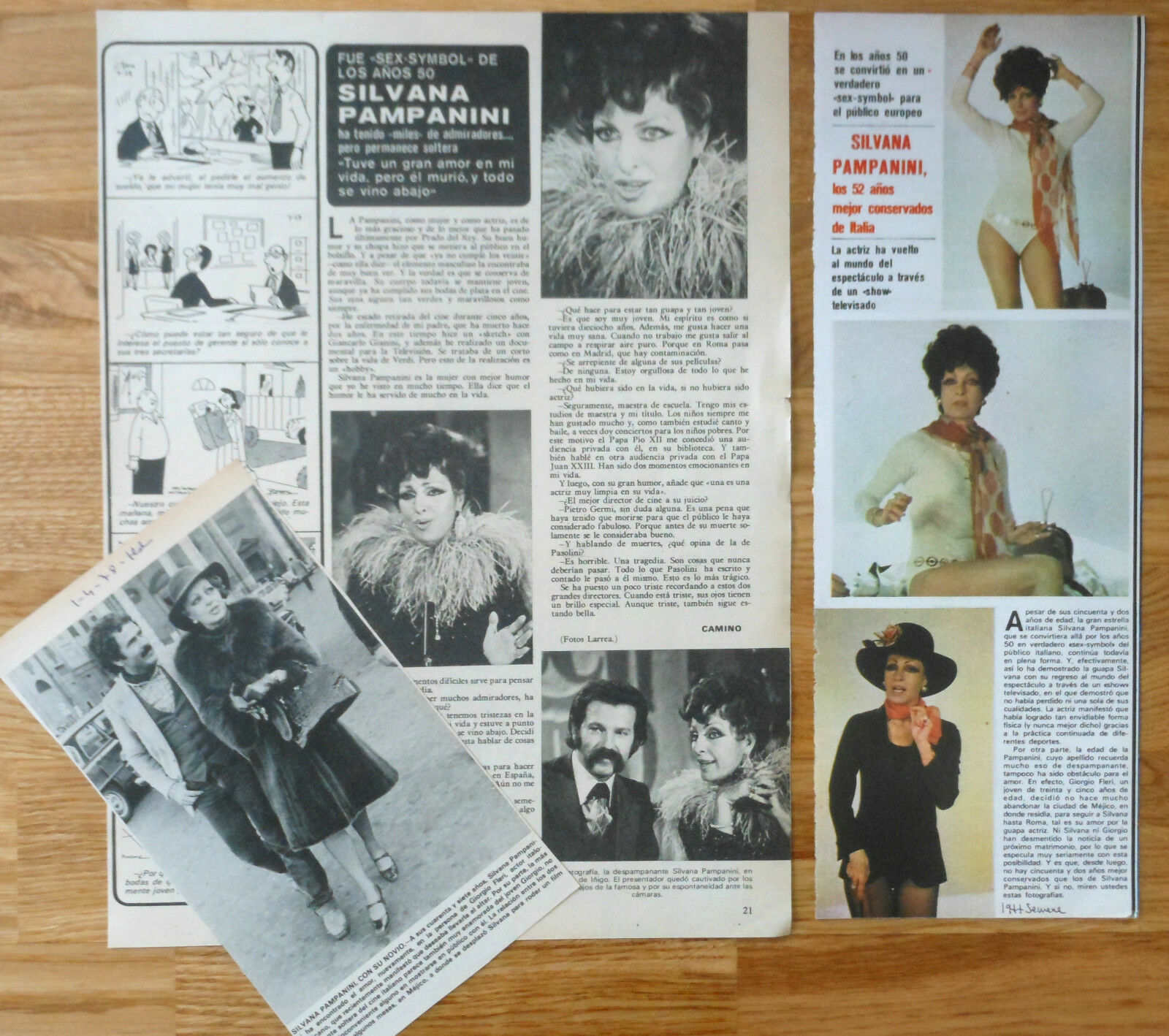 SILVANA PAMPANI spanish clippings 1970s photos magazine italian actress