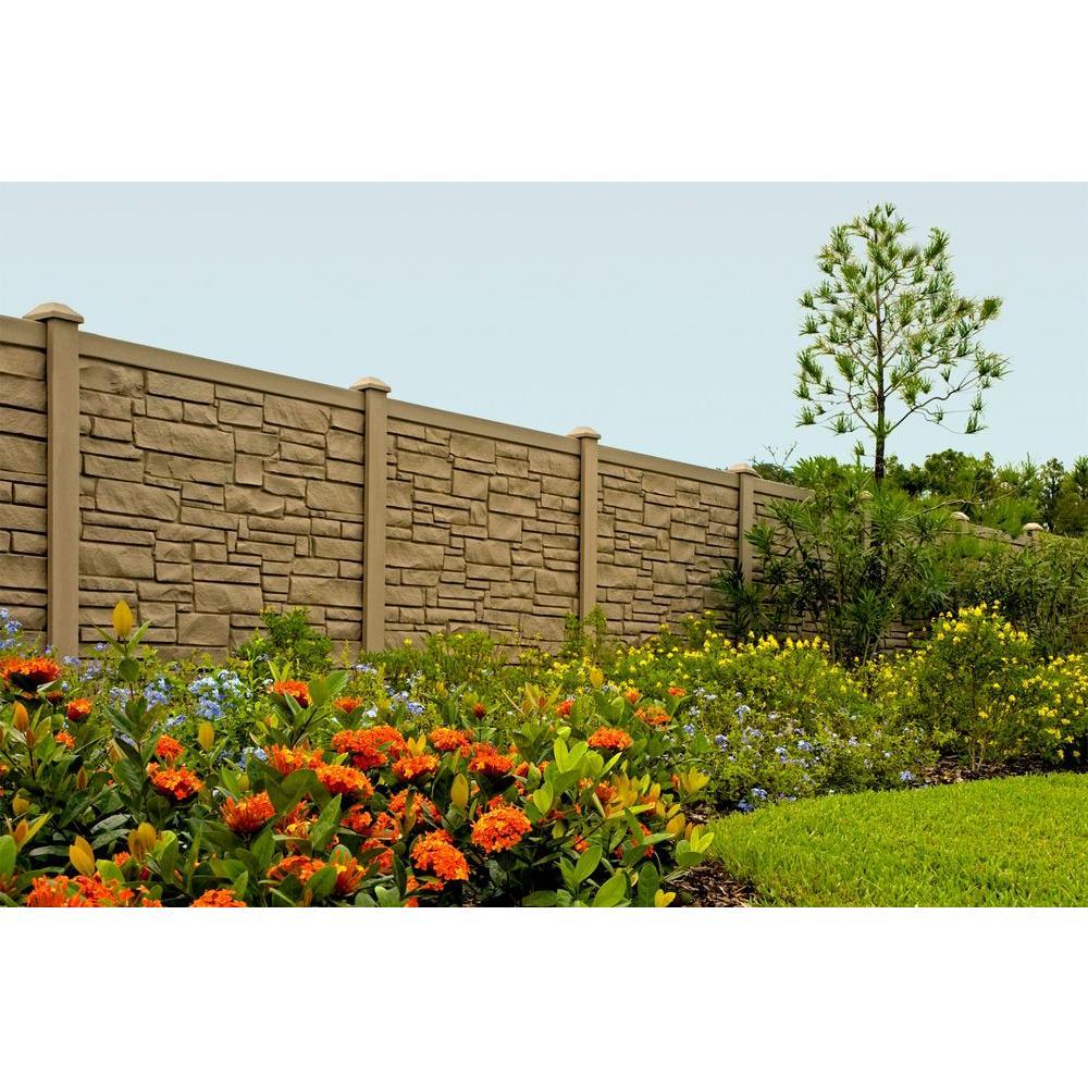 SimTek Composite Fence Panels 6 ft. x 6 ft. UV Protected Hardware Brown