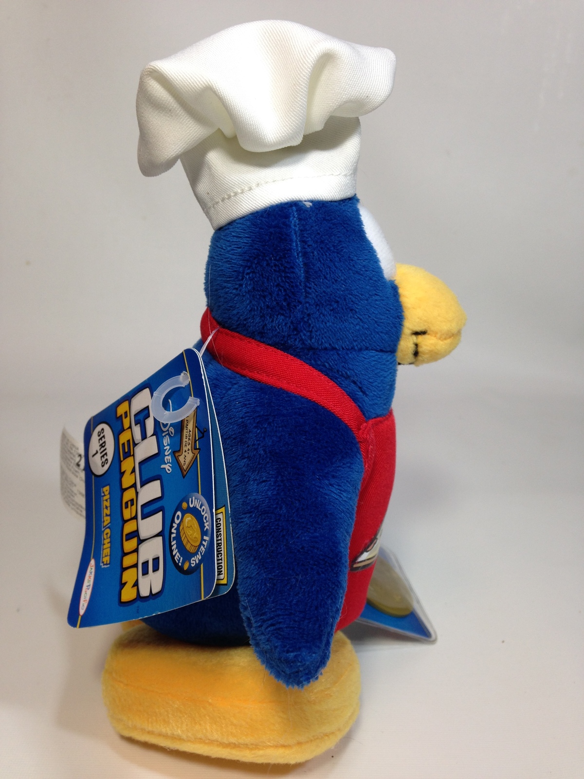 Club Penguin Pizza Chef Blue Stuffed Animal Penguin Plush Toy Token