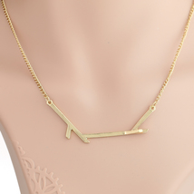 Gold Tone Necklace With Abstract Branch Design - $21.99