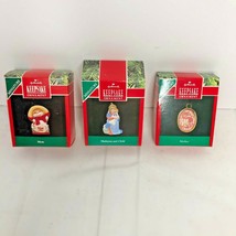 Lot of 3 Hallmark Keepsake Miniature Ornaments Mom Madonna&Child Mother in boxes - $19.80