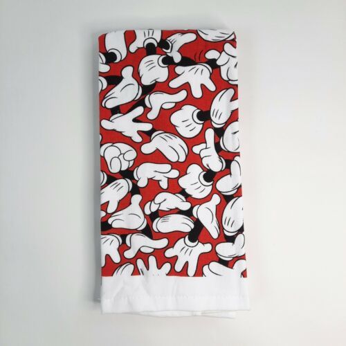 Primary image for Disney Mickey Mouse Hands Kitchen Towels 2 Pack White Red 16" x 26" 100% Cotton 